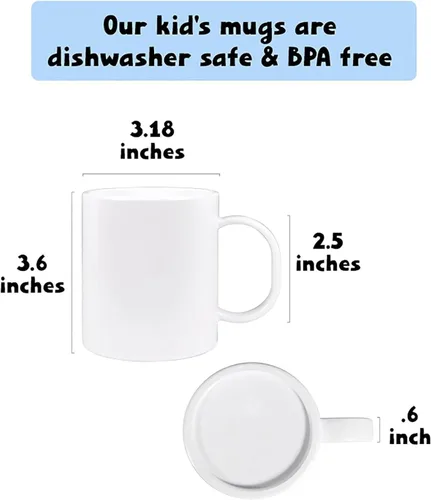 Vista 4 de Taza personalizada para niños con nombre e inicial, polímero ligero
