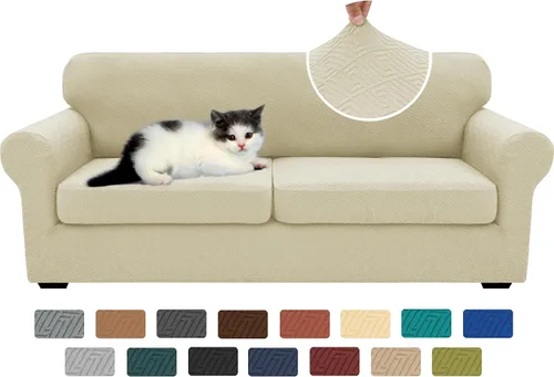 Vista 61 de XINEAGE Funda de diván para sofá en forma de L, fundas de sofá modular para mascotas, funda de asiento de sofá antideslizante lavable, fundas