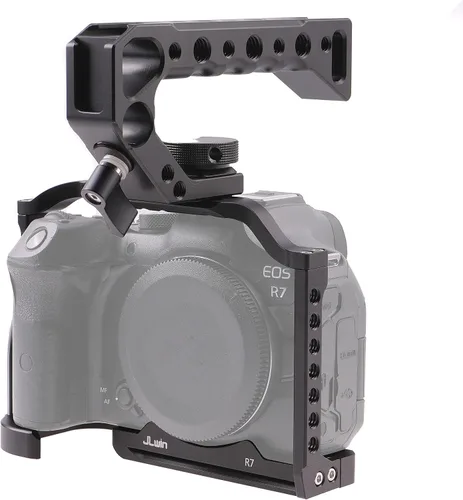 Vista 10 de Fotga Estabilizador de soporte de jaula de cámara de aluminio de aleación para Canon EOS R7 DSLR cámara de vídeo de fabricación compatible