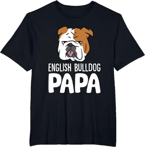 Vista 44 de Camiseta divertida de Bulldog Inglés para papá dueño de perro, Negro