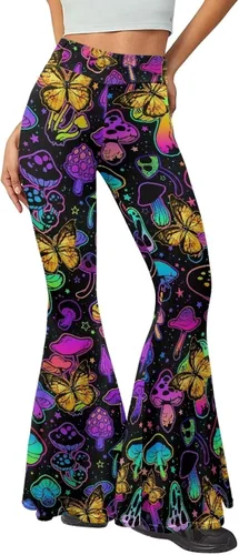 Vista 2 de Leggings acampanados para mujer, pantalones de yoga con levantamiento de glúteos