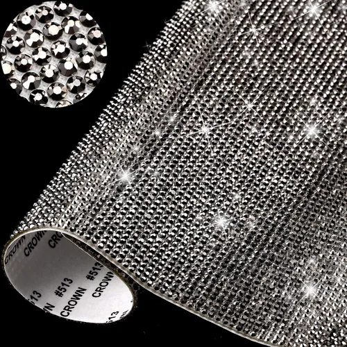 Vista 14 de Outus 12000 Piezas Lámina de Pedrería Brillante Calcomanía de Pedrería DIY para Decoración de Automóvil Calcomanía Autoadhesiva de Gemas de Cristal
