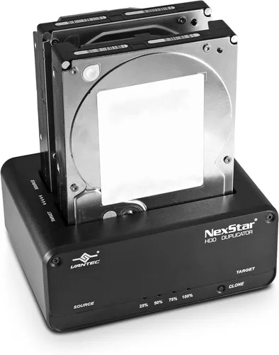 Vista 10 de Vantec NexStar JX, USB 3.2 Gen1, base de doble bahía para unidad SATA III con función de clon, USB 3.2 Gen1 (NST-D258S3-BK), negro