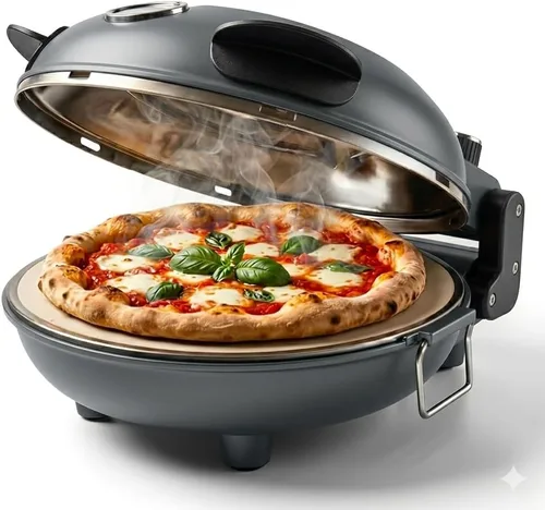 Vista 9 de Horno de Pizza Eléctrico de Encimera Cook With Color – Pizzero para Pizzas Crujientes de Encimera, Calienta hasta 800˚F, Piedra Cerámica de 12