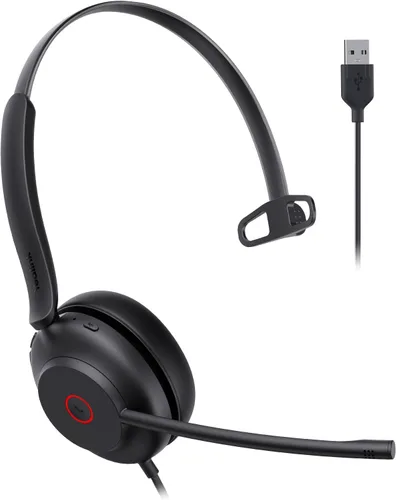 Vista 8 de Yealink Auriculares USB UH35 para PC, Auriculares con Cable con Micrófono de Cancelación de Ruido, Certificado para Teams, Diseño de Comodidad Todo