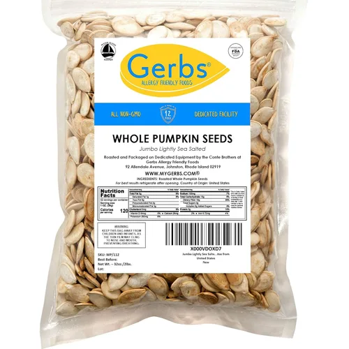 Vista 7 de GERBS Semillas enteras de calabaza con cáscara; Los mejores 14 alimentos libres de alergias alimentarias, sin OMG, vegano, Keto y paleo.