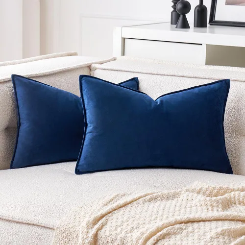 Vista 28 de MIULEE Paquete de 2 fundas de cojín decorativas de terciopelo suave, cuadradas, unicolor, para sofá, dormitorio, automóvil, 16 x 16 pulgadas