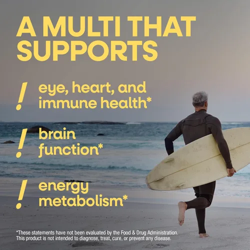 Vista 2 de Nature's Way ¡Alive! Multivitaminas diarias en gomitas para hombres de 50+, apoya la salud del cerebro, los ojos, el corazón*, vitaminas B, sin