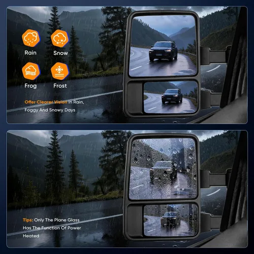 Vista 8 de ECCPP Espejos de remolque de repuesto para Ford F250 para F350 para F450 para F550 para F550 Power Heated Signal Pair Mirrors 2008 2009 2010 2011