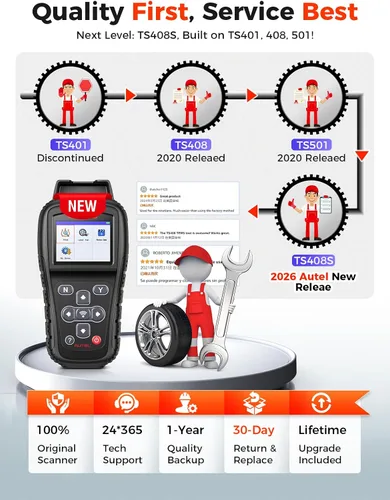 Vista 9 de Autel MaxiTPMS TS408S, herramienta de reaprendizaje TPMS 2026 funciona como TS501 PRO TS508WIF MK808S-TS MP900TS, OBD II Pr0gramming para Autel