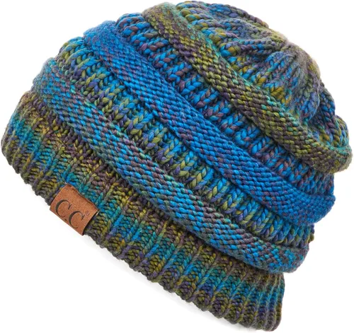 Vista 3 de C.C Exclusives - Gorro de invierno para mujer con agujero para coleta o moño, gorro beanie para mujer (MB-20A)