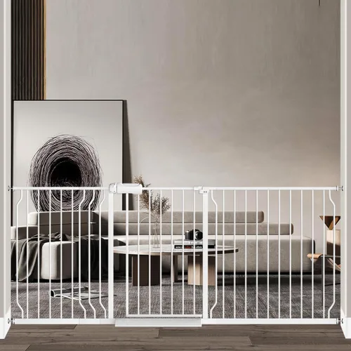 Vista 16 de Fairy Baby Extensiones de 4.72 pulgadas para caminar a través de la puerta del bebé, cierre automático, color blanco