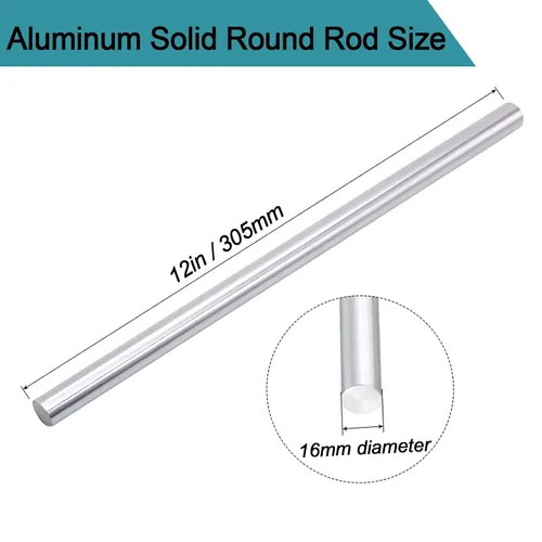Vista 2 de 2 piezas 5/8 "aluminio 6061 redondo varilla 12" largo sólido T6511 torno extruido stock