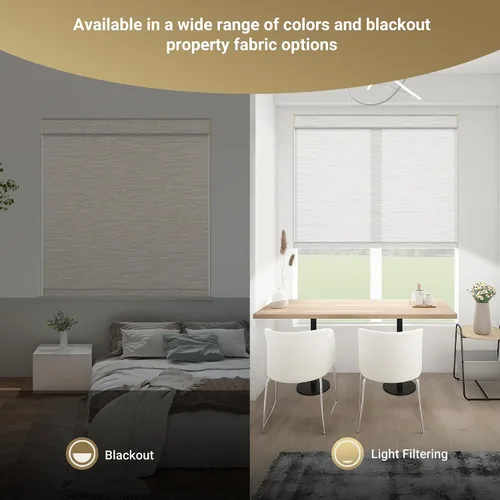 Vista 3 de Persianas enrollables opacas para ventanas, inalámbricas, tela jacquard, persianas enrollables para ventanas, tela con aislamiento térmico