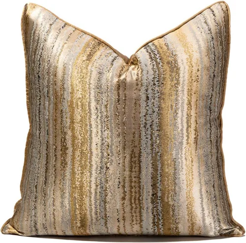 Vista 19 de vctops Fundas de almohada decorativas doradas de jacquard cuadradas, fundas de almohada para cama, sofá, silla, automóvil, decoración del hogar