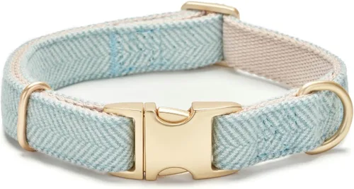 Vista 16 de Collar de algodón suave para perro con hebilla de metal, ajustable, resistente, cómodo, collares de pana para perros pequeños, medianos y grandes