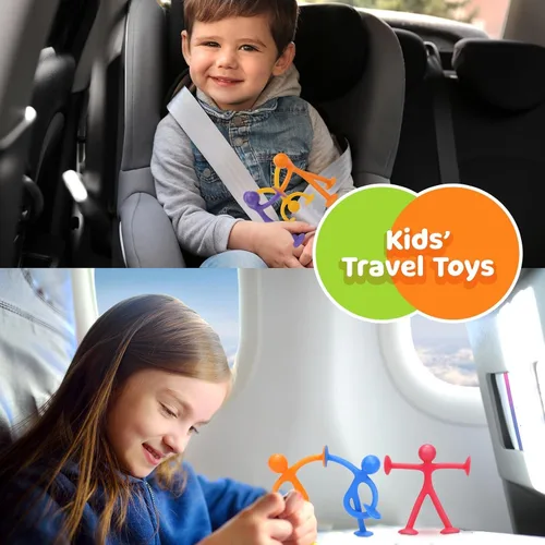 Vista 3 de Richtim Juguetes de succión humanoides para niños: 24 paquetes de juguetes creativos de succión sin agujeros para el baño - Juguetes sensoriales