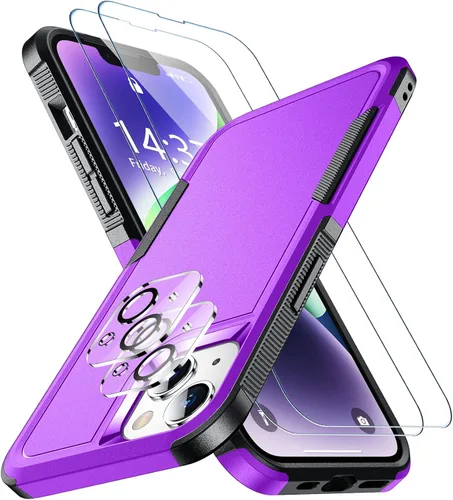 Vista 10 de SPIDERCASE Funda para iPhone 14/Funda para iPhone 15, [Protección contra Caídas de Grado Militar de 15 PIES][Antideslizante] Paquete de 2