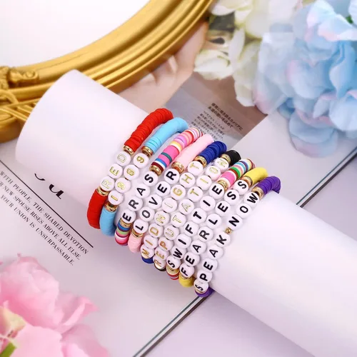 Vista 6 de Taylor - Pulsera de amistad para amantes de la reputación 1989 Speak Now Fearless Eras Tour, pulsera inspirada en el álbum de Taylor para regalos