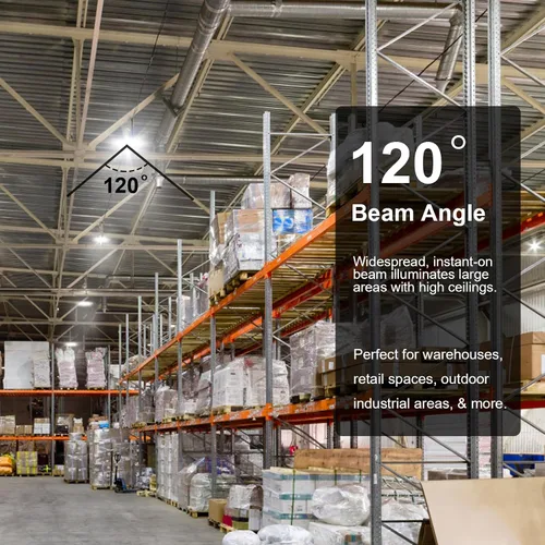 Vista 5 de Luz LED de alta bahía de 200 W, 28000 lúmenes, listado ETL, 5000 K, blanco brillante, equivalente a bombillas HPS o MH, luz industrial Highbay