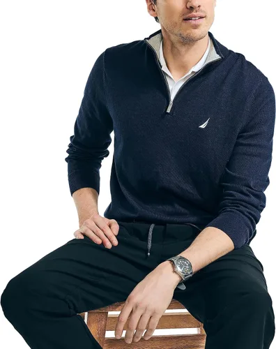 Vista 4 de Nautica Suéter Navtech con cremallera de un cuarto para hombre