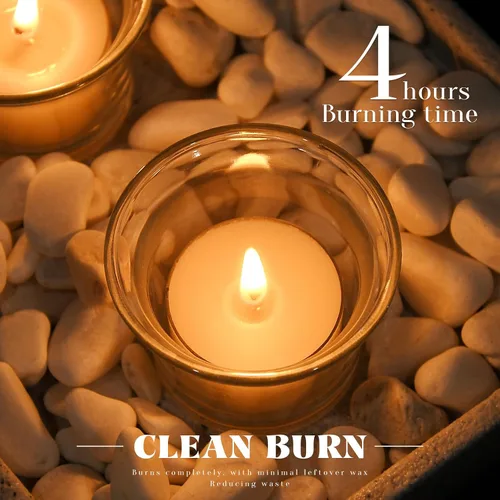 Vista 5 de TELOSMA 12 velas de cera de abeja natural, velas orgánicas Clean Burn