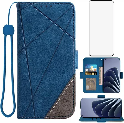 Vista 8 de Asuwish Funda compatible con OnePlus 10 Pro One Plus 10Pro 5G y protector de pantalla de vidrio templado, soporte de cuero para tarjetas con tapa