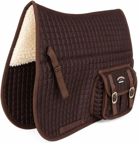 Vista 9 de CHALLENGER Horse English Quilted Fleece Padded Dressage Saddle Pad with Pockets 72121-124