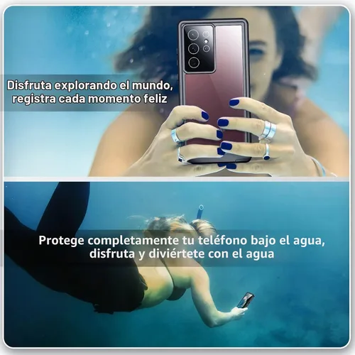Vista 8 de SPIDERCASE para Samsung Galaxy S22 Ultra, funda impermeable con protector de pantalla incorporado, protección completa, resistente a los golpes