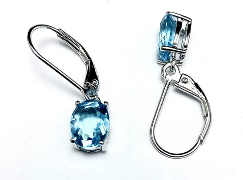 Vista 5 de E10608L Classic Mt St Helens Green Helenita May Birthstone Pendientes colgantes de plata esterlina