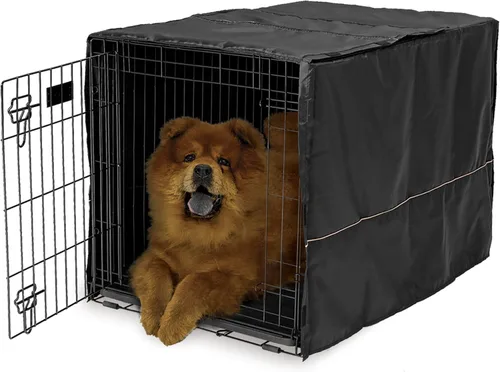 Vista 10 de MidWest Homes for Pets XL Funda para jaula de perro, cubierta de perrera de poliéster negro para dar privacidad, se ajusta a la mayoría