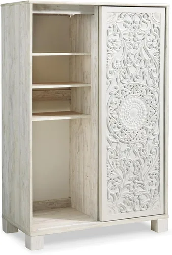 Vista 9 de Signature Design by Ashley Cómoda alta blanca para dormitorio, vestidor