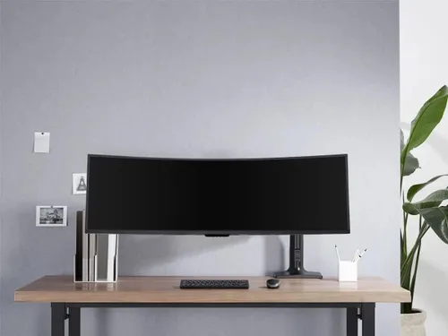 Vista 6 de Monoprice Workstream Collection - Soporte de escritorio ajustable con resorte de gas de movimiento completo para pantalla de 32 a 49 pulgadas