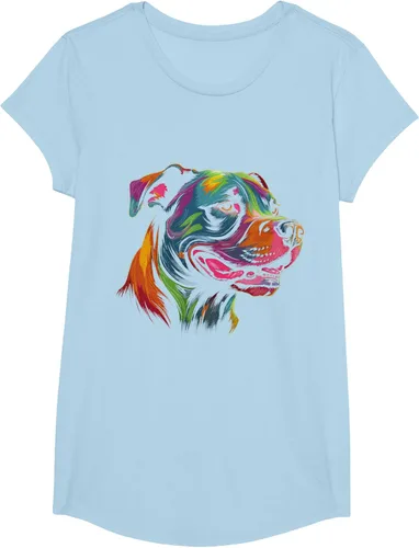 Vista 16 de Pit Bull Mom Dog Lover Colorido Artistic Pitbull Owner - Camiseta para mujer, Negro