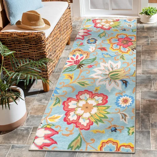 Vista 41 de Beeiva Alfombras florales de entrada, lavables para interiores, ultra fina, de 2 x 3 pies, antideslizante, para cocina, tapete de cachemira suave