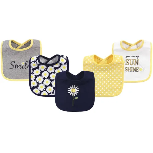 Vista 4 de Hudson Baby Baberos unisex de algodón para bebé, nube rosa, talla única (paquete de 2)