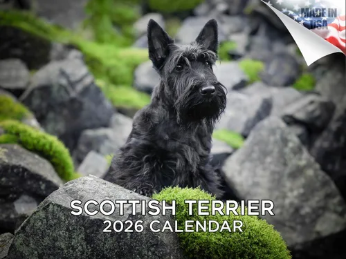 Vista 86 de Calendario de Lebrel Afgano 2025 2026, calendario mensual de pared de raza canina, 12" x 18" abierto, papel grueso sin traspaso, ideal para regalo