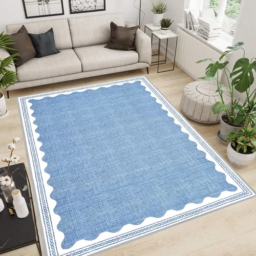 Vista 44 de Alfombra a cuadros de 2 x 3 pies, alfombra negra y blanca moderna para entrada interior, alfombra pequeña lavable a cuadros para baño, alfombra