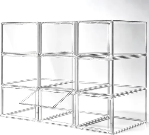 Vista 9 de Cajas de acrílico transparente para zapatillas de deporte para zapatos