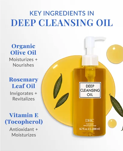Vista 3 de DHC Aceite limpiador profundo y crema de labios, aceite limpiador facial, removedor de maquillaje, hidratante, calmante, fijo, sin fragancia ni