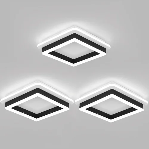 Vista 12 de CANEOE Luz de Pasillo Cuadrada de 24W, Moderna Luz de Techo LED de Montaje al Ras, Luces de Acrílico Blanco Cerca del Techo para Dormitorio Comedor