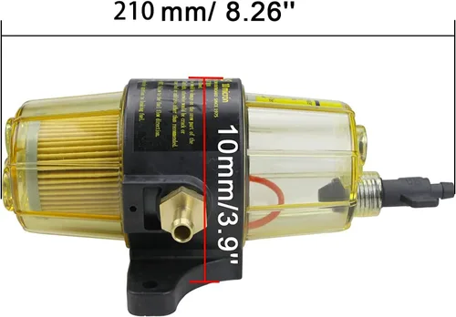 Vista 5 de UF-10K - Conjunto separador de agua con filtro de combustible compatible con motor fuera de borda marino Mercury, Yamaha, Suzuki, Tohastsu, filtro