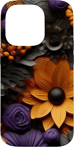 Vista 17 de iPhone 16 Halloween Flores Otoño Calabazas Caso