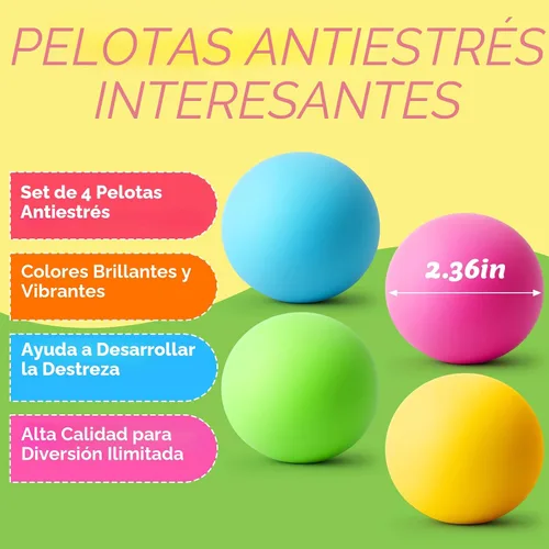 Vista 2 de Paquete de 4 pelotas antiestrés para adultos y niños, juguetes para apretar que cambian de color, juguetes sensoriales para niños con autismo