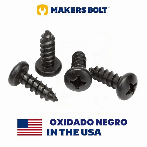 Vista 7 de Tornillos de acero inoxidable, cabeza negra, acabado oxidado (paquete de 4)
