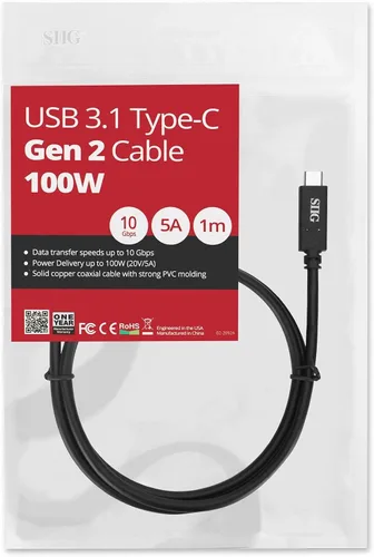 Vista 7 de SIIG Cable USB 3.1 tipo C Gen 2 4K60Hz 100W PD 10Gbps USB-IF certificado Thunderbolt 3 puerto compatible con MacBook Pro y otros dispositivos tipo
