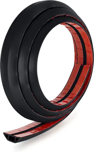 Vista 2 de Rubber Bond Protector de cable de piso - Cubiertas de cable autoadhesivas fuertes para cables - Cubiertas de cable de extensión de perfil bajo