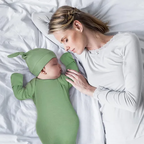 Vista 6 de Vestido de bebé recién nacido anudado de 0 a 6 meses, camisones súper suaves y transpirables para bebés, niñas y niños, traje de hospital
