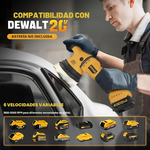 Vista 2 de VERVEWAVE Kit de pulidor inalámbrico para batería Dewalt de 20 V (sin batería), pulidor orbital de coche de 6 pulgadas, velocidad variable de 1800 a