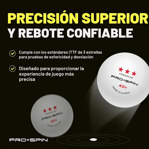 Vista 5 de PRO-SPIN Ping Pong Balls – 3-Star ITTF-Approved Premium Table Tennis Balls High-Performance 40+ ABS Professional Quality for Indoor & Outdoor